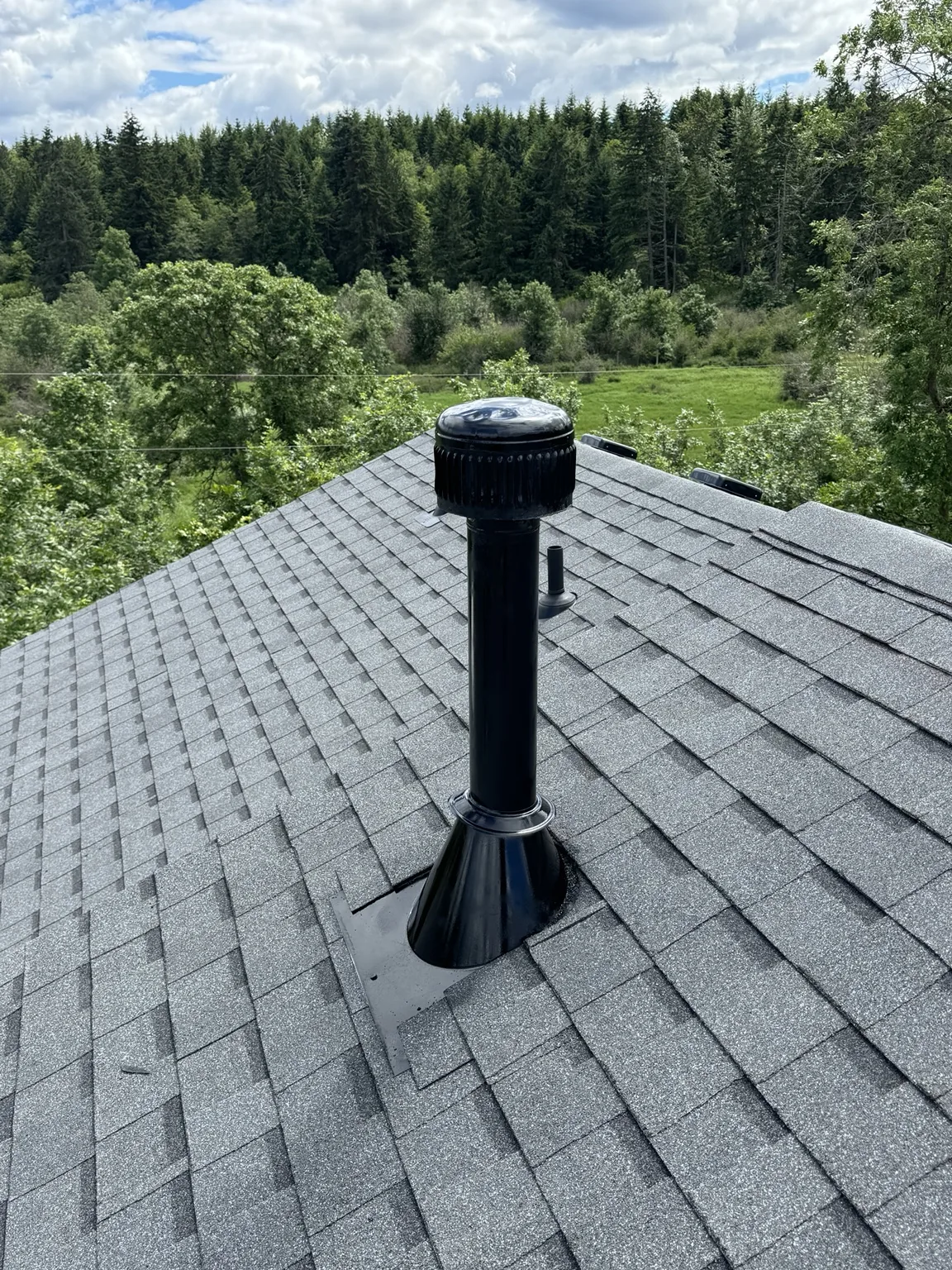 Roof ventilation and flashing detail on managed property