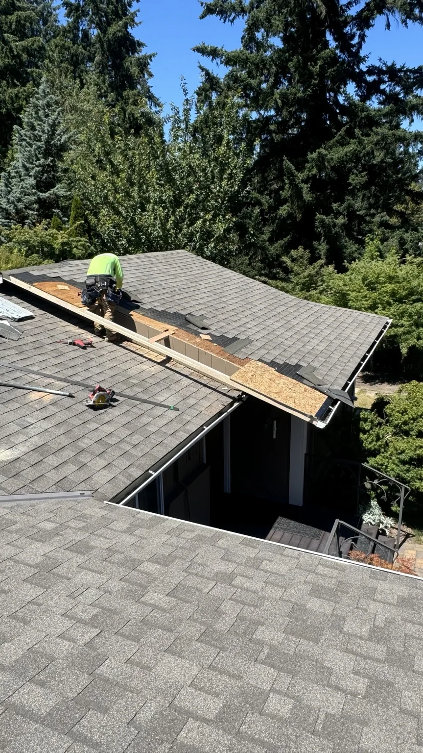 Rebuilding the transition area during residential roof repair